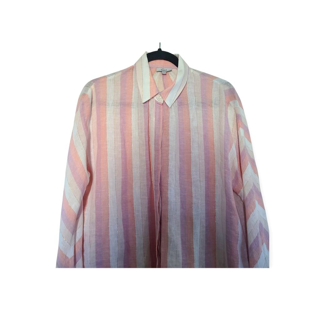 Rails Alyssa Dusk Stripe Linen Button Down Blouse… - image 3